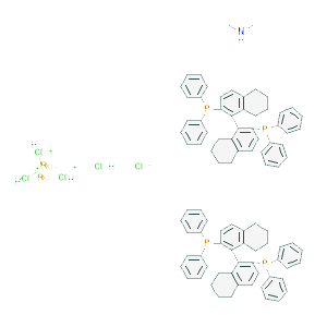 双[(S)-(-)-2,2'-双(二苯基膦)-5,5',6,6',7,7',8,8'-八氢-1,1'-联萘基]五氯化二钌 二甲基铵盐结构式