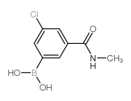 (3-氯-5-(甲基氨基甲酰基)苯基)硼酸结构式
