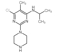 6-chloro-5-methyl-2-piperazin-1-yl-N-propan-2-ylpyrimidin-4-amine结构式