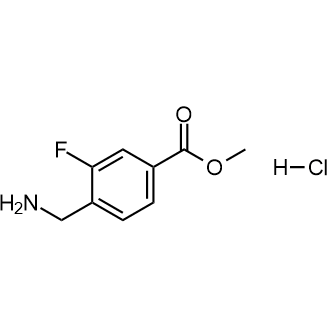 Benzoic acid, 4-(aminomethyl)-3-fluoro-, methyl ester, hydrochloride (1:1) Structure