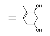 (3S,5R)-1-ethynyl-3,5-dihydroxy-2-methylcyclohex-1-ene结构式