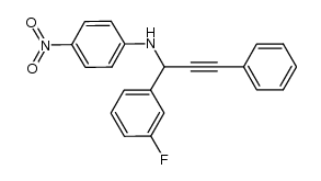 N-(4-nitrophenyl)-3-amino-3-(3-fluorophenyl)-1-phenylprop-1-yne Structure
