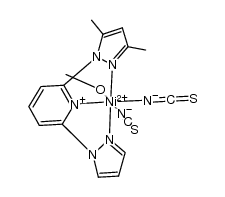[Ni(2-(3,5-dimethylpyrazol-1-yl)-6-(pyrazol-1-yl)pyridine)(SCN)2(MeOH)] Structure