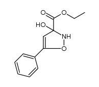 ethyl 3-hydroxy-5-phenyl-2,3-dihydro-3-isoxazolecarboxylate结构式