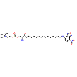 ω(7-硝基-2-1,3-苯并恶二唑-4-基)-D-赤型-鞘氨醇-1-磷酸胆碱结构式