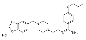 N'-[2-[4-(1,3-benzodioxol-5-ylmethyl)piperazin-1-yl]ethyl]-4-propoxybenzenecarboximidamide,hydrochloride Structure