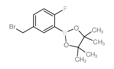 2-(5-(溴甲基)-2-氟苯基)-4,4,5,5-四甲基-1,3,2-二氧硼杂环戊烷结构式