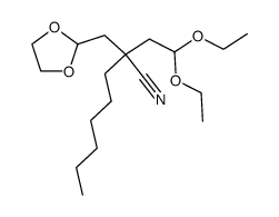 2-((1,3-dioxolan-2-yl)methyl)-2-(2,2-diethoxyethyl)octanenitrile Structure