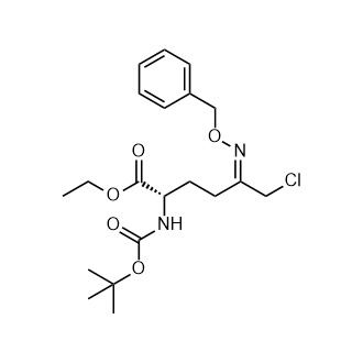 (S,E)-5-((苄氧基)亚氨基)-2-((叔丁氧羰基)氨基)-6-氯己酸乙酯结构式