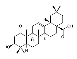 (3β)-3-羟基-1-氧代-齐墩果-12-烯-28-酸结构式