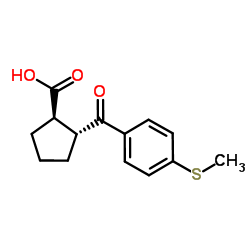 (1R,2R)-2-[4-(Methylsulfanyl)benzoyl]cyclopentanecarboxylic acid Structure