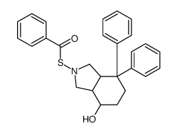 S-(4-hydroxy-7,7-diphenyl-3,3a,4,5,6,7a-hexahydro-1H-isoindol-2-yl) benzenecarbothioate Structure
