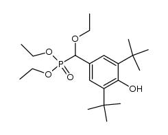 diethyl [(3,5-di-tert-butyl-4-hydroxyphenyl)(ethoxy)methyl]phosphonate Structure
