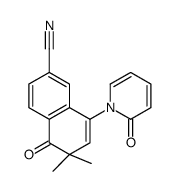 6,6-dimethyl-5-oxo-8-(2-oxopyridin-1-yl)naphthalene-2-carbonitrile结构式