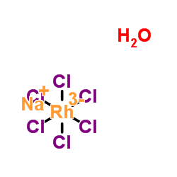 六氯代铑(III)酸钠十二水合物结构式