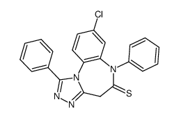 8-chloro-1,6-diphenyl-4H-(1,2,4)triazolo(4,3-a)(1,5)benzodiazepine-5(6H)-thione结构式