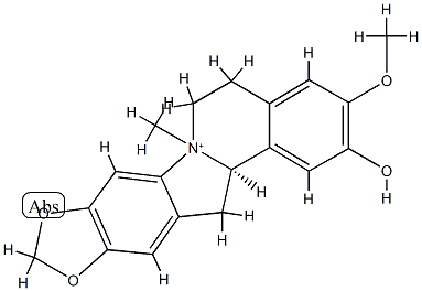 (13aR)-5,6,13,13a-Tetrahydro-2-hydroxy-3-methoxy-7-methyl[1,3]dioxolo[5,6]indolo[2,1-a]isoquinoline-ium Structure