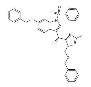 (1-benzenesulfonyl-6-benzyloxy-1H-indol-3-yl)-(1-benzyloxymethyl-4-iodo-1H-imidazol-2-yl)-methanone Structure
