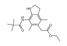 N-(5-ethoxycarbonylmethyl-4,6-dimethylindolin-7-yl)-2,2-dimethylpropanamide结构式