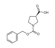 (R)-N-Cbz-3-吡咯烷甲酸结构式
