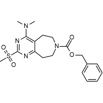4-(二甲基氨基)-2-(甲基磺酰基)-8,9-二氢-5H-嘧啶并[4,5-D]吖庚因-7(6H)- 羧酸苄酯结构式