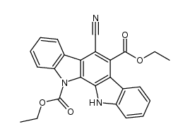 diethyl 6-cyanoindolo[2,3-a]carbazole-5,11(12H)-dicarboxylate Structure