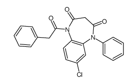 7-chloro-5-phenyl-1-(2-phenylacetyl)-1,5-benzodiazepine-2,4-dione结构式