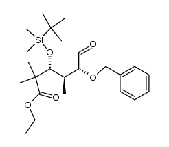 (3R,4R,5R)-ethyl 5-(benzyloxy)-3-((tert-butyldimethylsilyl)oxy)-2,2,4-trimethyl-6-oxohexanoate Structure