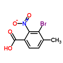 3-Bromo-4-methyl-2-nitrobenzoic acid结构式