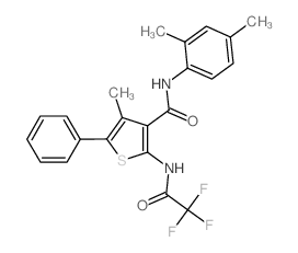 N-(2,4-dimethylphenyl)-4-methyl-5-phenyl-2-[(2,2,2-trifluoroacetyl)amino]thiophene-3-carboxamide Structure