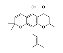 5-hydroxy-2,2,8-trimethyl-10-(3-methylbut-2-enyl)pyrano[3,2-g]chromen-6-one结构式