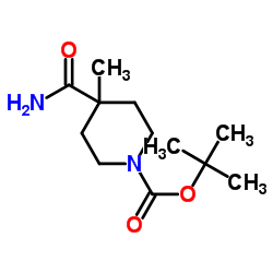 1-Boc-4-methylpiperidine-4-carboxamide structure