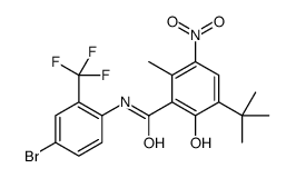 N-[4-bromo-2-(trifluoromethyl)phenyl]-3-tert-butyl-2-hydroxy-6-methyl-5-nitrobenzamide Structure