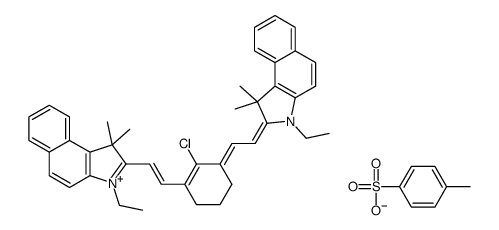 2-[(E)-2-{(3E)-2-Chloro-3-[(2E)-2-(3-ethyl-1,1-dimethyl-1,3-dihyd ro-2H-benzo[e]indol-2-ylidene)ethylidene]-1-cyclohexen-1-yl}vinyl ]-3-ethyl-1,1-dimethyl-1H-benzo[e]indolium 4-methylbenzenesulfona te Structure