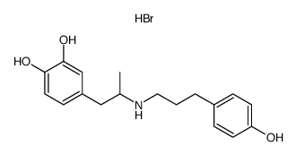 dl-3,4-dihydroxy-N-[3-(4-hydroxyphenyl)-n-propyl]-α-methyl-β-phenethylamine hydrobromide结构式