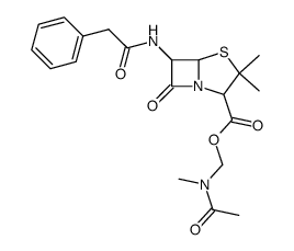 Penicillin G-[N-acetyl-N-methyl-aminomethylester]结构式