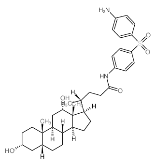 Cholan-24-amide,N-[4-[(4-aminophenyl)sulfonyl]phenyl]-3,12-dihydroxy-, (3a,5b,12a)- (9CI)结构式