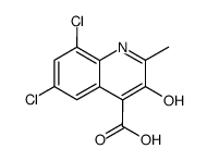 6,8-dichloro-3-hydroxy-2-methyl-quinoline-4-carboxylic acid结构式