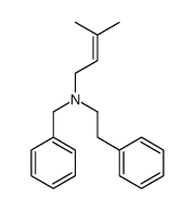 N-benzyl-3-methyl-N-(2-phenylethyl)but-2-en-1-amine结构式