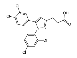 3-[5-(3,4-dichloro-phenyl)-1-(2,4-dichloro-phenyl)-1H-pyrazol-3-yl]-propionic acid Structure