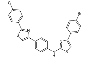 4-(4-bromophenyl)-N-[4-[2-(4-chlorophenyl)-1,3-thiazol-4-yl]phenyl]-1,3-thiazol-2-amine Structure