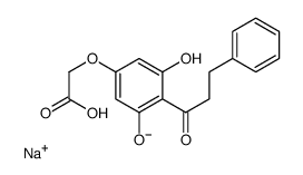 sodium,2-[3,5-dihydroxy-4-(3-phenylpropanoyl)phenoxy]acetate Structure