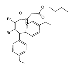 [(Z)-2,3-Dibromo-4,4-bis-(4-ethyl-phenyl)-but-2-enoylamino]-acetic acid butyl ester结构式