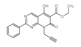 5-羟基-7-氧代-2-苯基-8-(2-丙炔)-7,8-二氢吡啶并[2,3-d]嘧啶-6-羧酸乙酯结构式