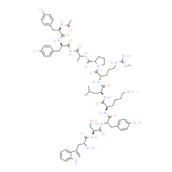 GnRH, Ac(4-Cl-Phe(1,2)-Trp(3)-Tyr(5)-Lys(6)-Ala(10))-结构式