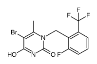 5-bromo-1-(2-fluoro-6-(trifluoromethyl)benzyl)-6-methylpyrimidine-2,4(1H,3H)-dione Structure
