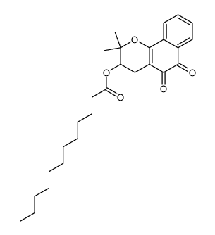 Dodecanoic acid 2,2-dimethyl-5,6-dioxo-3,4,5,6-tetrahydro-2H-benzo[h]chromen-3-yl ester Structure
