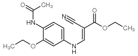 3-(4-乙酰氨基-3-乙氧基苯胺)-2-氰基丙烯酸乙酯结构式