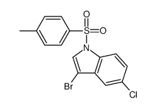 3-溴-5-氯-1-[(4-甲基苯基)磺酰基]-1H-吲哚结构式
