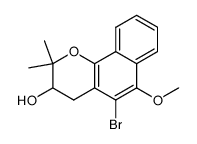 5-bromo-6-methoxy-2,2-dimethyl-3,4-dihydro-2H-naphtho[1,2-b]pyran-3-ol结构式